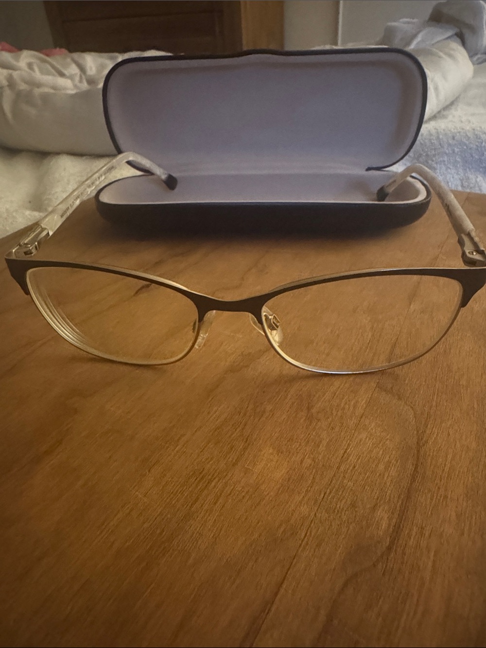 Women's Two-Tone Metal Frame Glasses - Black and Gold